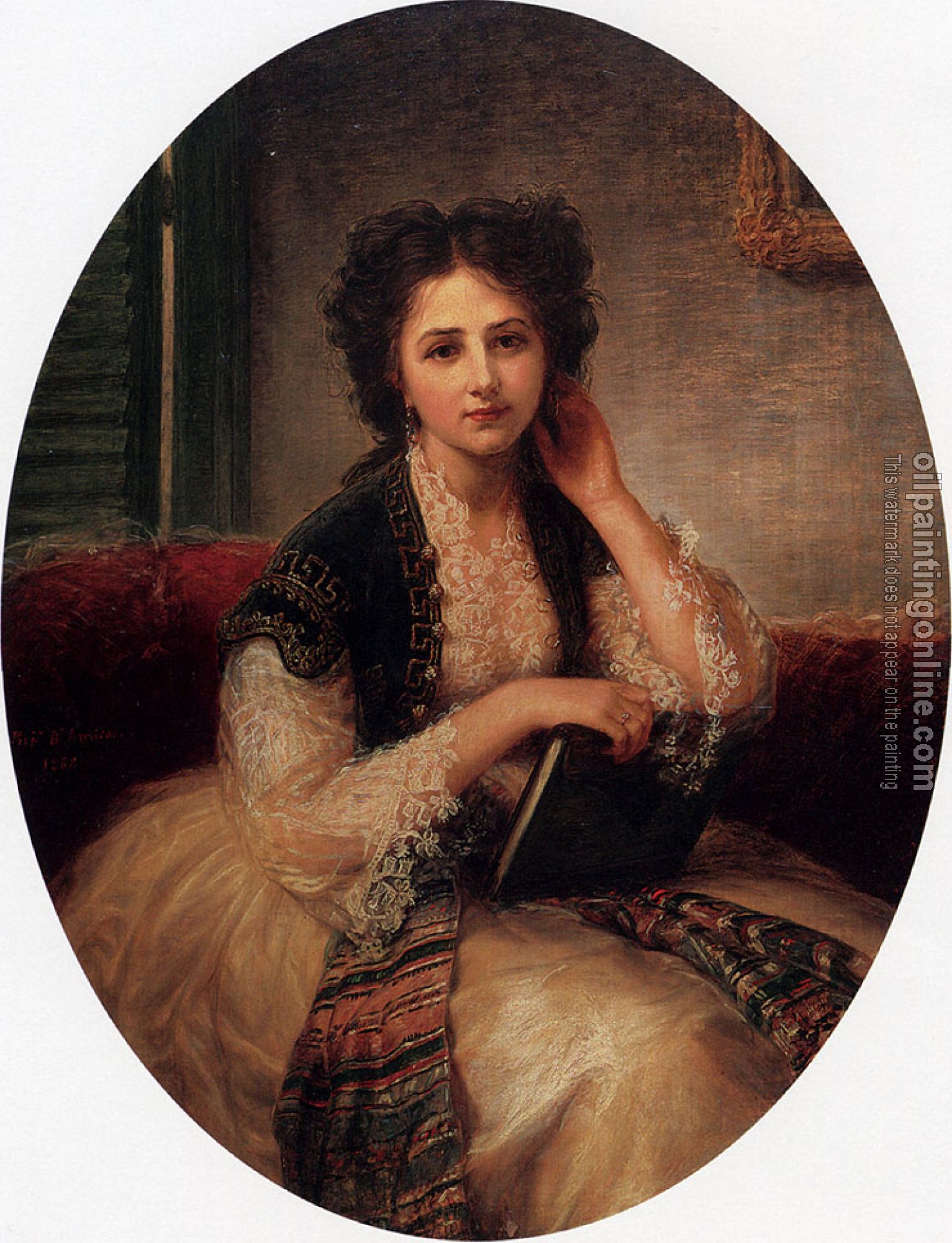 Amiconi, Bernardo - Mademoiselle Helene Cassaverti, three quarter length